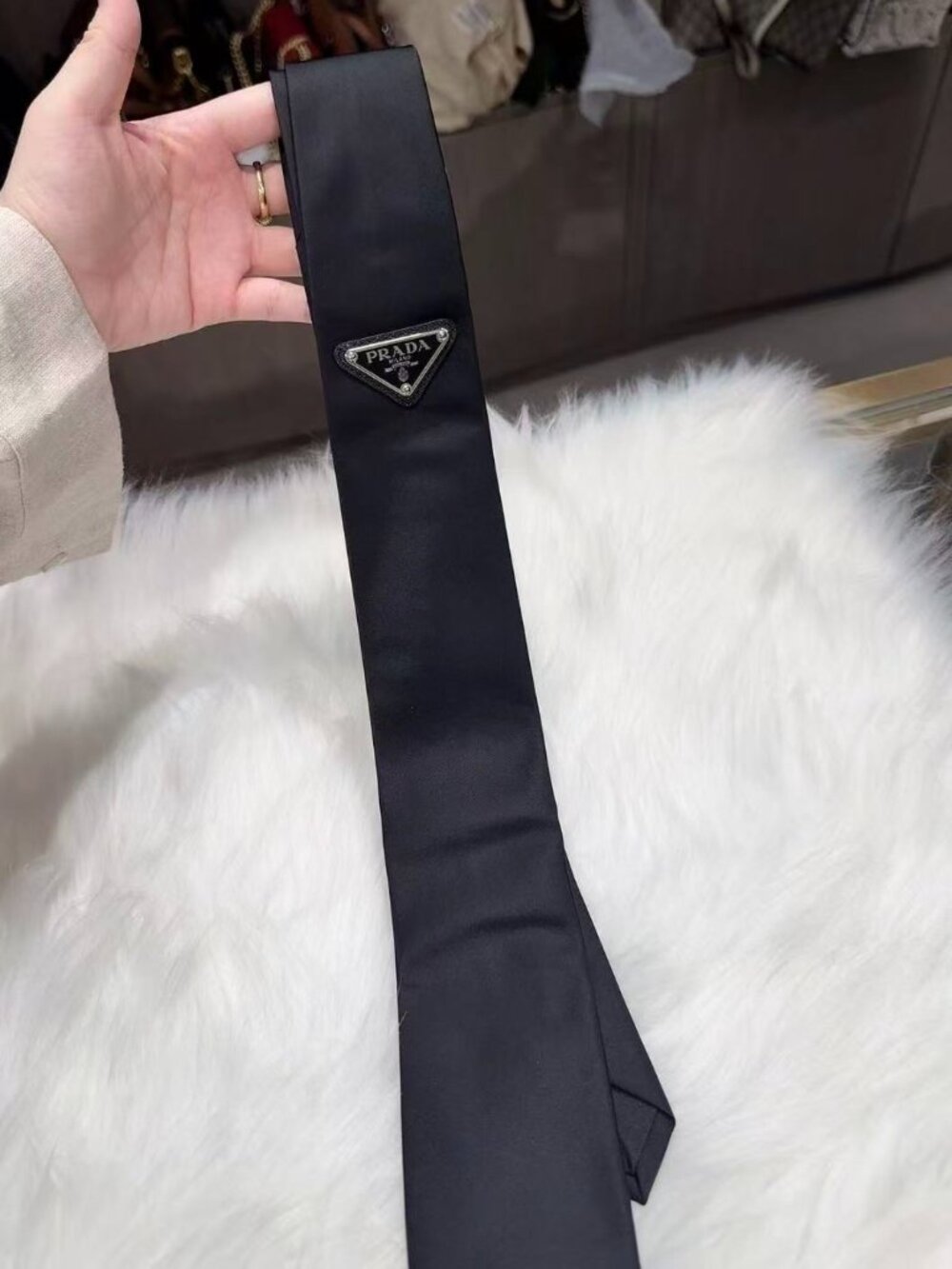 NEW🍻 Prada Black Tie, Unisex, Delivery gift box 🖤